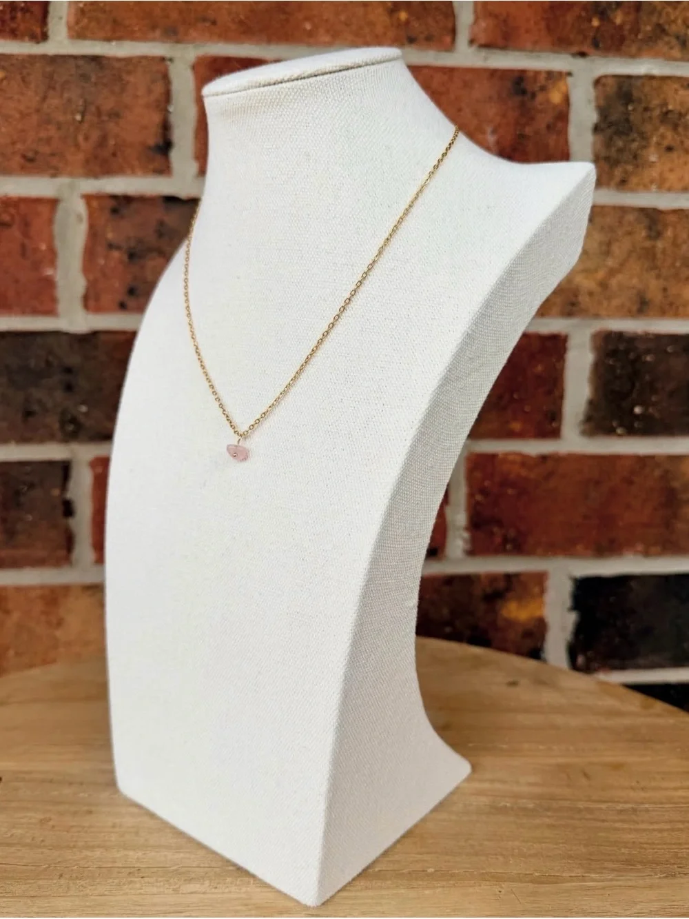 Dainty Pink Quartz Necklace